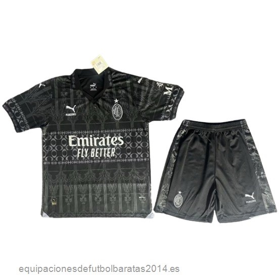 Nuevo Cuarta Conjunto De Hombre AC Milan 23/24 Negro Baratas
